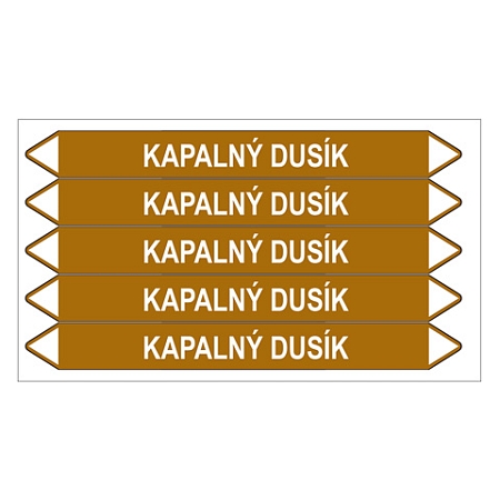 Značení potrubí, kapalný dusík,5 ks, 150 × 12 mm